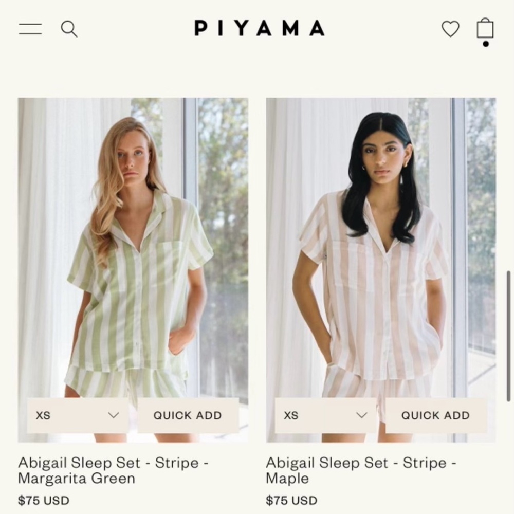 Piyama Abigail Striped Sleep Set